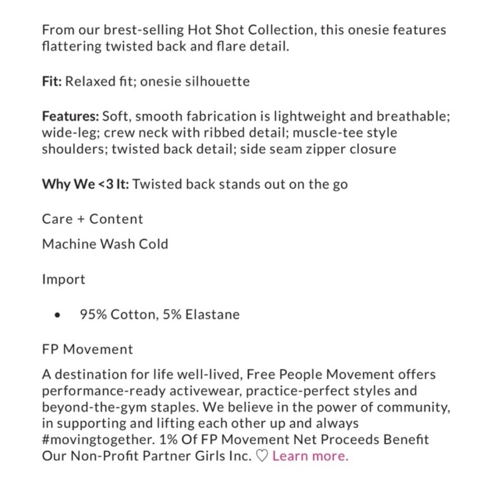 FREE PEOPLE FP Movement Hot Shot Twisted Onesie NWT Size S - Picture 9 of 11